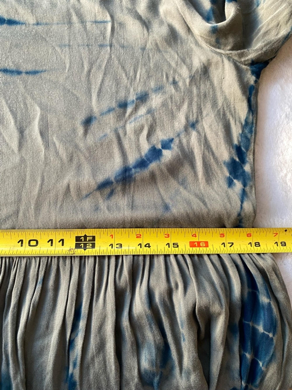 Dolan Left Coast Anthropologie Tie Dye Maxi Dress M Gray Blue Boho Long Sleeve - Picture 5 of 14